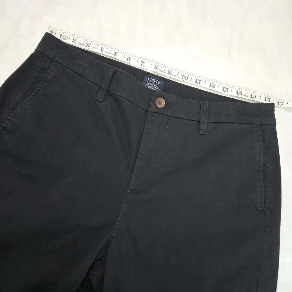 J.Crew Factory High-Rise Girlfriend Chino Size 10 Black Stretch Cotton Pants